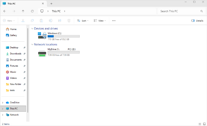 Image showing the drive visible in the explorer