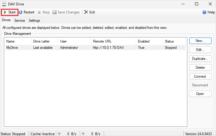 Image showing the connection enabling screen